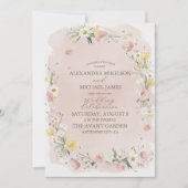 Invitation Mariage de prairie Fleur sauvage lunaire (Devant)
