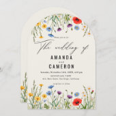 Invitation Mariage de prairie sauvage de printemps (Devant / Derrière)