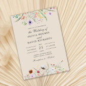 Invitation Mariage de pré-prairie Fleur sauvage Boho Taupe