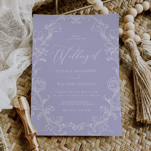 Invitation Mariage de princesse dans le style Rococo vintage