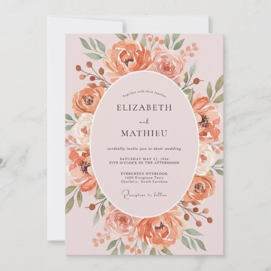 Invitation Mariage de printemps à couper le souffle aux tons (Devant)