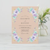 Invitation Mariage de printemps à la floraison douce violette (Debout devant)