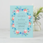 Invitation Mariage de printemps à l'esprit cyan (Debout devant)