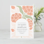 Invitation Mariage de printemps abstrait moderne Fleur d'abri (Debout devant)
