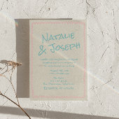 Invitation Mariage de printemps amusant écrit à la main paste