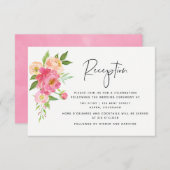 Invitation Mariage de printemps aquarelle réception de pivoin (Devant / Derrière)