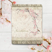 Invitation mariage de printemps aux fleurs de cerisier japona