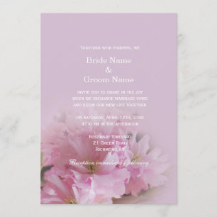 Invitation Mariage de printemps aux fleurs de cerisier roses