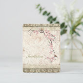 Invitation mariage de printemps aux fleurs roses de cerisier (Debout devant)