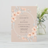 Invitation Mariage de printemps aux murmures de pêche (Debout devant)