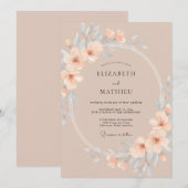 Invitation Mariage de printemps aux murmures de pêche (Devant / Derrière)