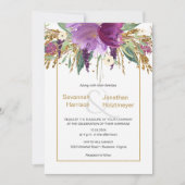 Invitation Mariage de printemps avec fleurs d'améthyste viole (Devant)