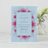 Invitation Mariage de printemps bleu clair à couper le souffl (Debout devant)