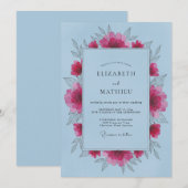 Invitation Mariage de printemps bleu clair à couper le souffl (Devant / Derrière)