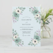 Invitation Mariage de printemps bleu clair immaculé (Debout devant)