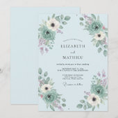 Invitation Mariage de printemps bleu clair immaculé (Devant / Derrière)