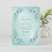 Invitation Mariage de printemps bleu mint éthéré (Debout devant)