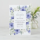 Invitation Mariage de printemps bleu pervenche éthéré (Debout devant)