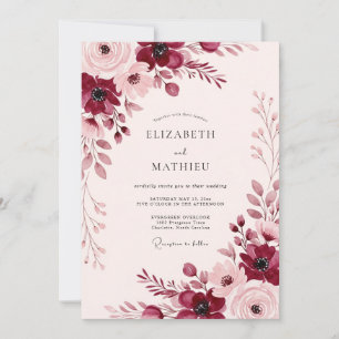 Invitation Mariage de printemps captivant en Bourgogne