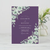 Invitation Mariage de printemps céleste prune (Debout devant)