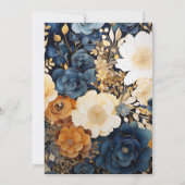 Invitation Mariage de printemps champagne, marine et Brown fl (Dos)