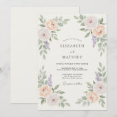 Invitation Mariage de printemps charmant aux pêches (Devant / Derrière)