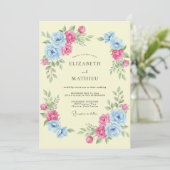 Invitation Mariage de printemps charmant jaune pâle (Debout devant)
