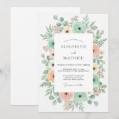 Invitation Mariage de printemps charmant vert menthe (Devant / Derrière)
