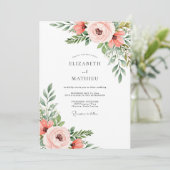 Invitation Mariage de printemps corail éthéré rose (Debout devant)