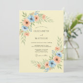 Invitation Mariage de printemps crémeux immaculé (Debout devant)