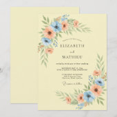 Invitation Mariage de printemps crémeux immaculé (Devant / Derrière)