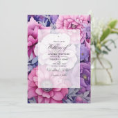 Invitation Mariage de printemps de couleur violet pinkish (Debout devant)