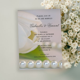 Invitation Mariage de printemps de la Tulipe blanche et des p