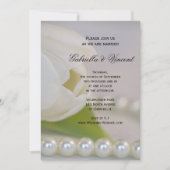 Invitation Mariage de printemps de la Tulipe blanche et des p (Devant)