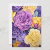 Invitation Mariage de printemps de lavande et de fleurs jaune (Dos)