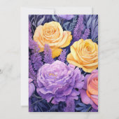 Invitation Mariage de printemps de lavande et jaune doré (Dos)