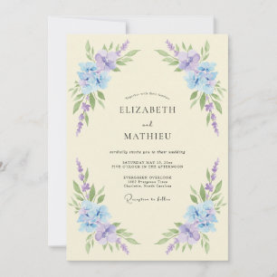 Invitation Mariage de printemps délicat à la crème