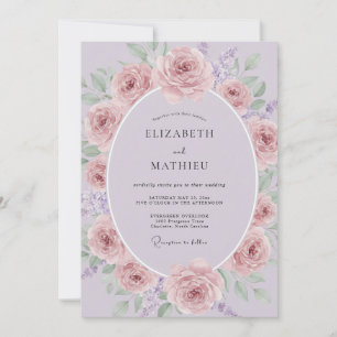 Invitation Mariage de printemps délicat lavande