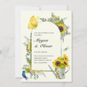 Invitation Mariage de printemps des fleurs de soleil (Devant)