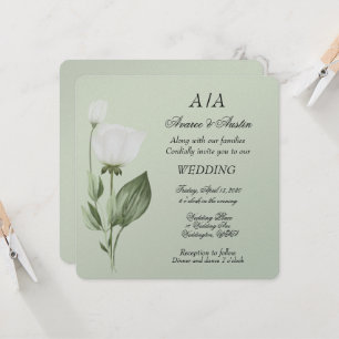 Invitation Mariage de printemps des Tulipes blanches