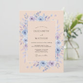 Invitation Mariage de printemps distingué pêche (Debout devant)