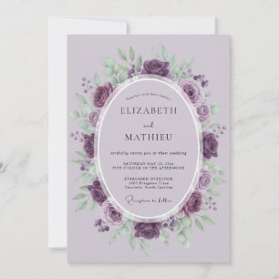 Invitation Mariage de printemps divine prune