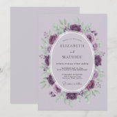 Invitation Mariage de printemps divine prune (Devant / Derrière)
