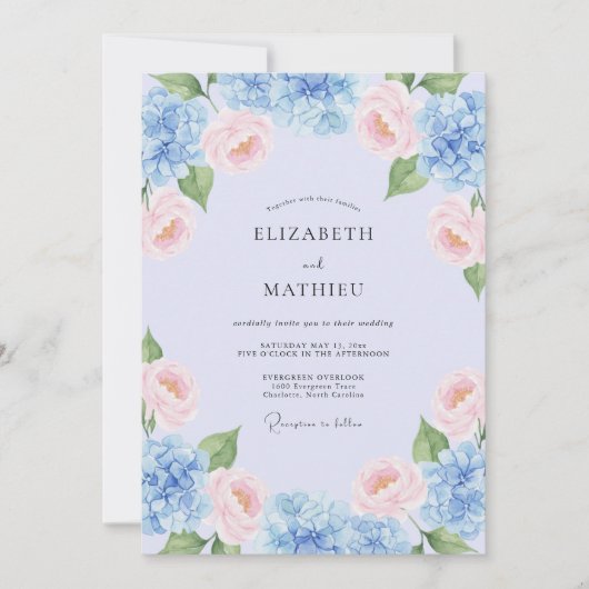 Invitation Mariage de printemps doux lavande (Devant)
