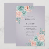Invitation Mariage de printemps doux lilas (Devant / Derrière)