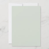 Invitation Mariage de printemps doux vert sauge (Dos)
