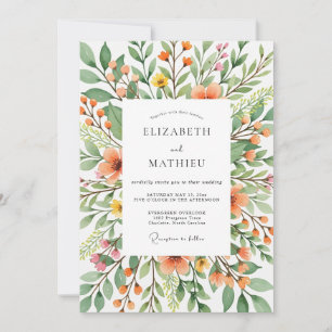 Invitation Mariage de printemps éblouissant orange