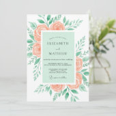 Invitation Mariage de printemps effervescent vert menthe (Debout devant)