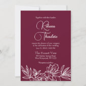 Invitation Mariage de printemps élégant en Bourgogne moderne (Devant)