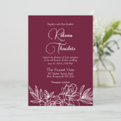 Invitation Mariage de printemps élégant en Bourgogne moderne (Debout devant)